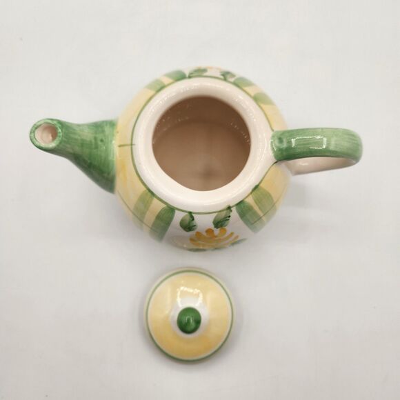 Royal Norfolk Tea Set 4 Pc Green Yellow Rose Tea Pot Sugar Creamer Napkin Holder - Picture 4 of 16